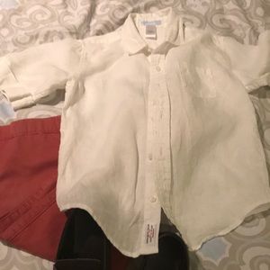 Janie and jack linen boys short sleeve shirt sz 5